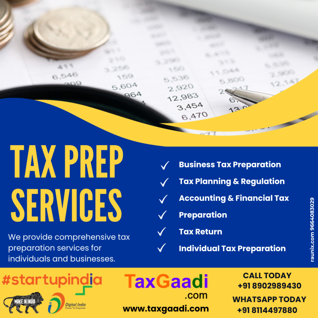Tax Preparation services in india